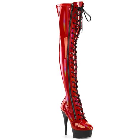 Pleaser Delight-3029 in Red – Pleaser Shoes