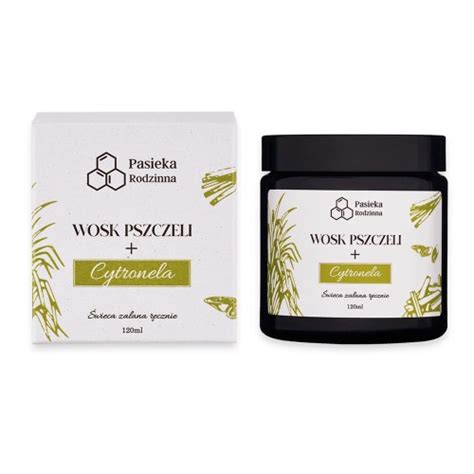 Świeca zapachowa Cytronela 120 ml Pasieka Rodzinna