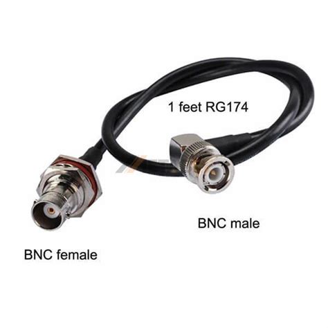 Right Angle Bnc Male To Bulkhead Mount Bnc Female Cable Metabeeai