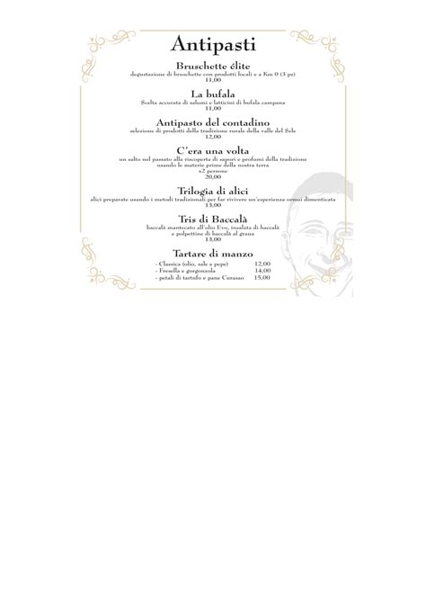 Carte Et Menus Le Narici Restaurant Colliano Thefork