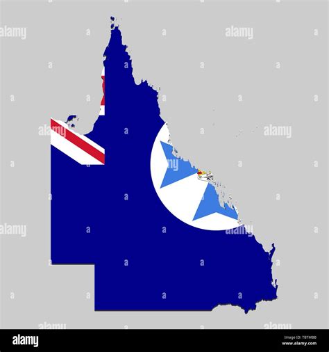 Mapa De Queensland Es Un Estado De Australia Con Bandera Ilustraci N