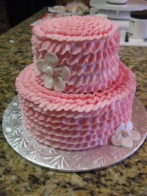 Keystone Confections Pink Ruffled Birthday Cake