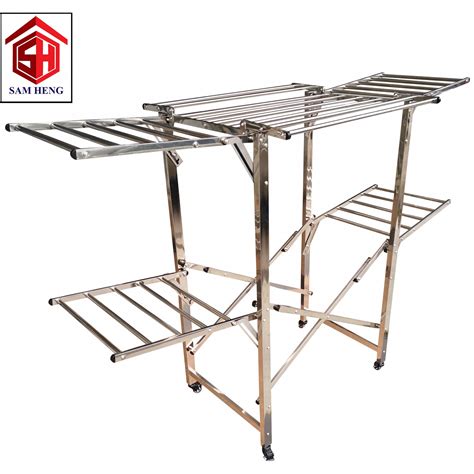 Foldable Mobility Stainless Steel Clothes Hanger Clothes Drying Rack