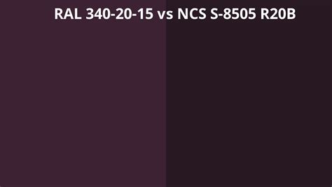 RAL 340 20 15 Vs NCS S 8505 R20B RAL Colour Chart UK