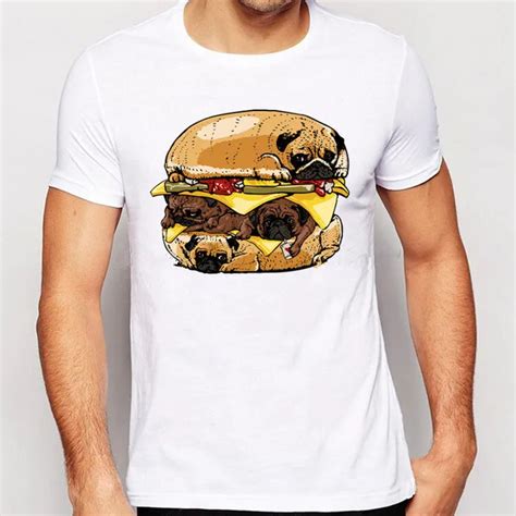 Asya Boyutu Puglar Burger Tasar M Erkekler T Shirt K Pekler Karikat R