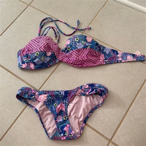 Victoria S Secret Swim Floral Periwinkle Lavender Bikini Set Poshmark