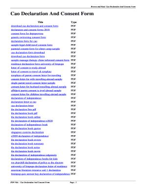 Fillable Online Godzh Cao Declaration And Consent Form Cao Declaration