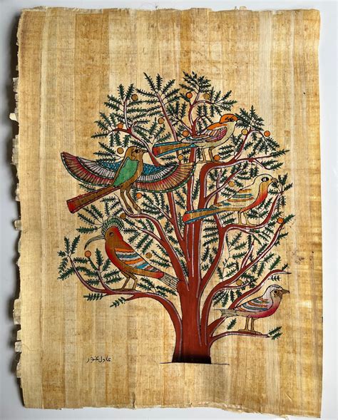 Tree of Life Ancient Egyptian Painting Authentic Papyrus Art - Etsy