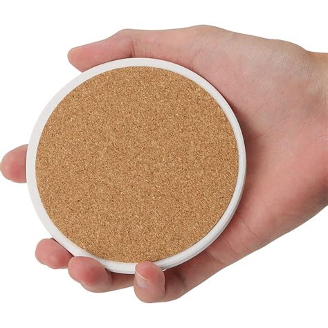 Blank Round Ceramic Coaster With Cork Back For Uv Pirnting