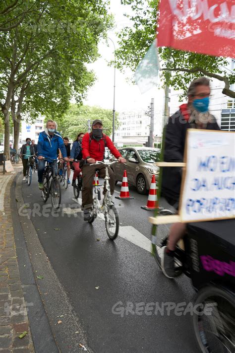 Greenpeace Group Action Day With Pop Up Bike Lane In Cologne