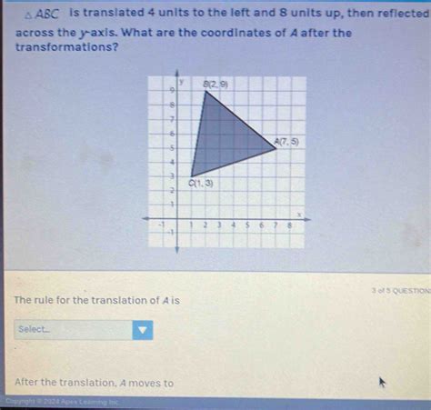 Solved Abc Is Translated Units To The Left And Units Up Then