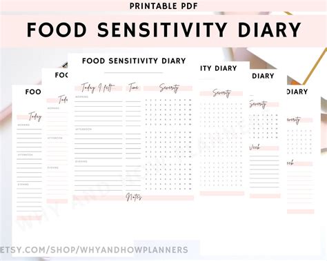 Food Sensitivity Journal Pdf Printable Food Allergy And Food Intolerance Symptom Tracker For Ibs