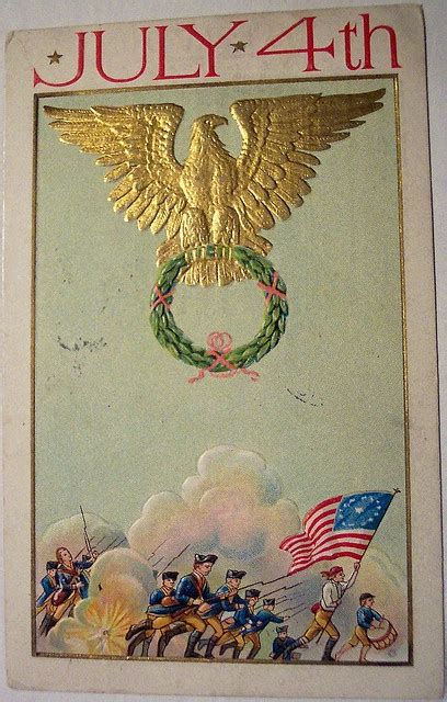 Vintage Th Of July Postcard Th Of July Fireworks Memorial Day Flag