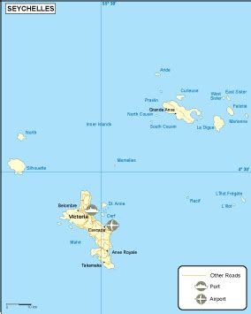 Seychelles Transportation Map Eps Illustrator Map Vector World Maps