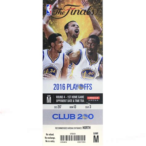 2016 Nba Finals Golden State Warriors Mini Mega Ticket