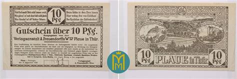 Schwarzburg Sondershausen 10 Pfennig 1920 Notgeld Plaue I II MA Shops