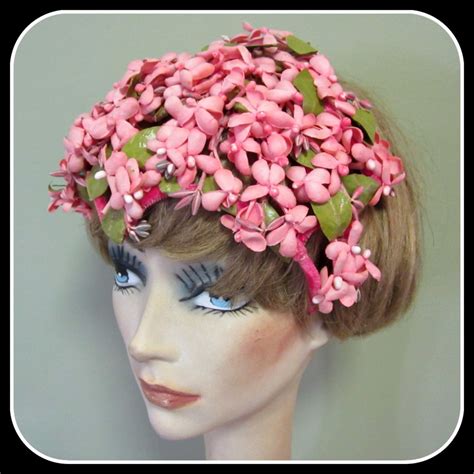 Vintage Hat, Pink Flowers & Green Leaves, Easter 50's : Lake Girl ...