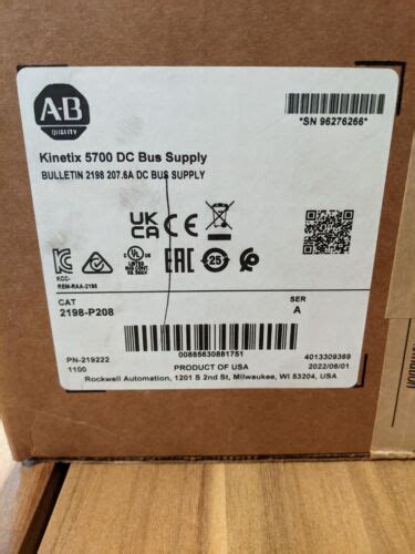 AB 2198 P208 Kinetix 5700 DC Bus Power Supply ALLEN BRADLEY New Sealed