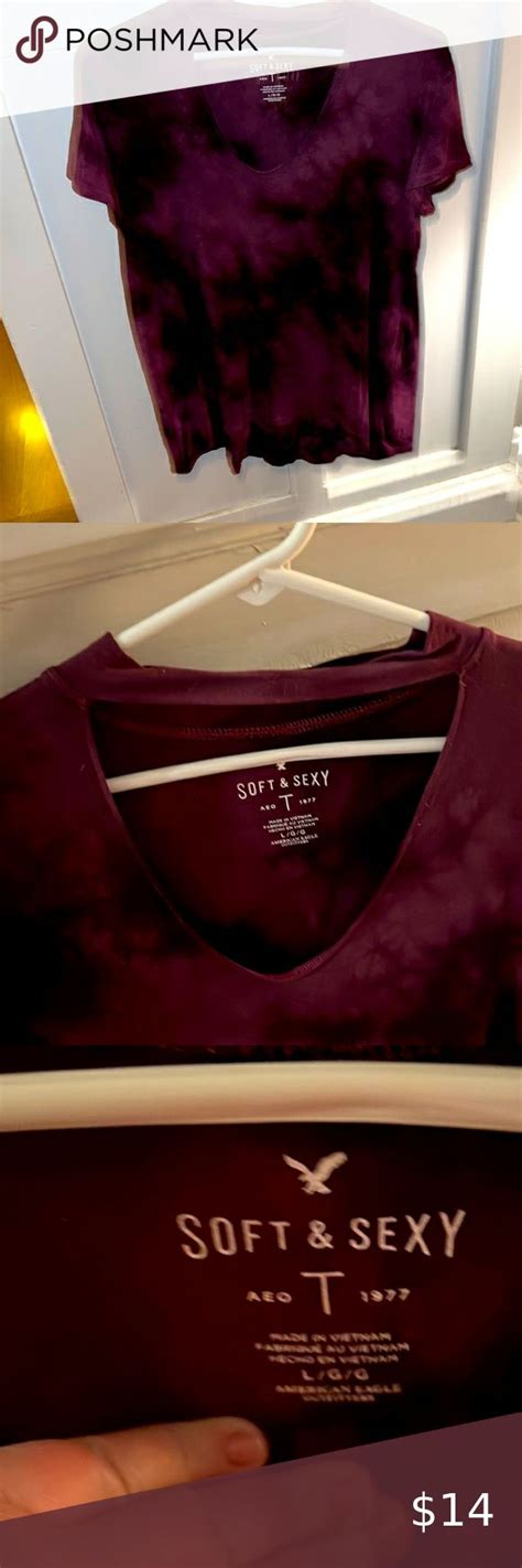 American Eagle Outfitters Burgundy Washed Out Soft Sexy Tee Size