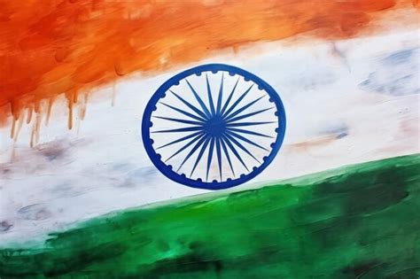 Premium AI Image | Minimalist Indian flag abstract oil painting on canvas