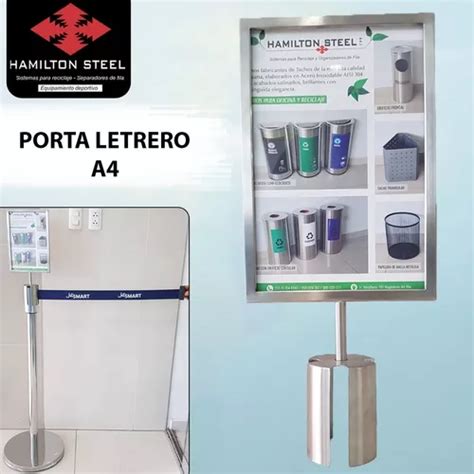 Porta Letrero A4 Fabricado En Acero Hamilton Steel Srl Cuotas Sin