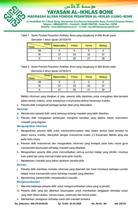 Matriks Rpp Lkpd Pdf