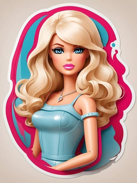 Autocollant vectoriel de poupée Barbie Photo Premium