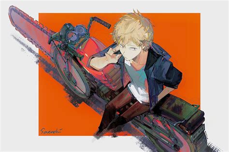 Safebooru 1boy Artist Name Blonde Hair Blue Jacket Chainsaw Chainsaw Man Denji Chainsaw Man