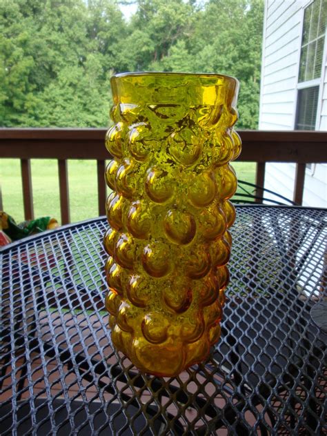 Vineyard Bubble Vase By Blenko Art Glass Mid Century Modern