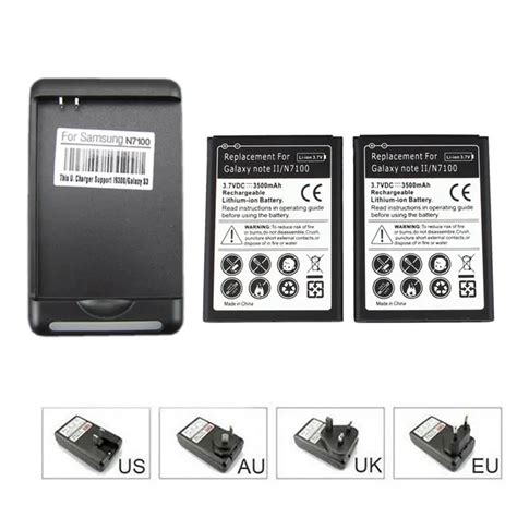 2x 3500mah Replacement Cell Phone Battery For Samsung Galaxy Note II