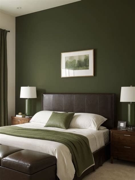 Stunning Green and Brown Bedroom Accent Wall Inspiration! di 2024