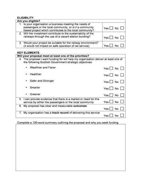 Fillable Online Stations Community Regeneration Fund Application Form