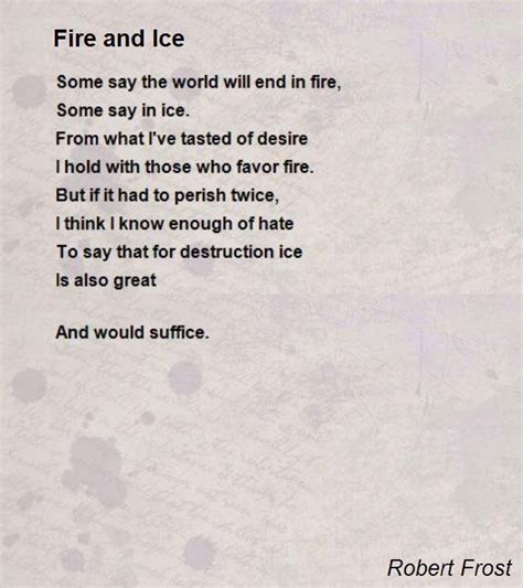 Robert Frost Poems Fire And Ice