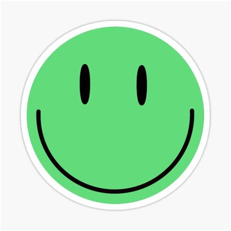 "bright green happy face" Sticker for Sale by DaisySquared | Redbubble