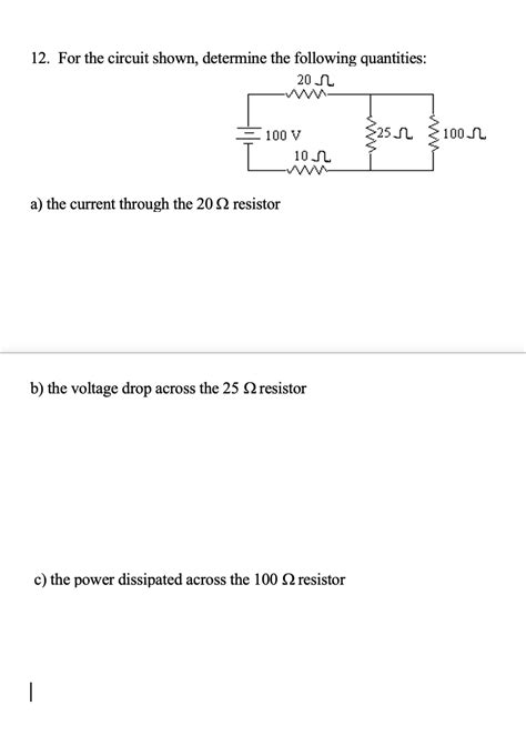 Solved 12. For the circuit shown, determine the following | Chegg.com 