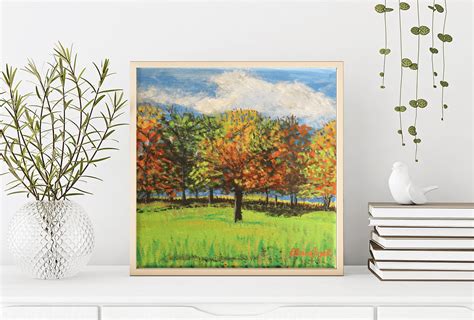 Autumn Trees in a Field | ElaineFogel Art