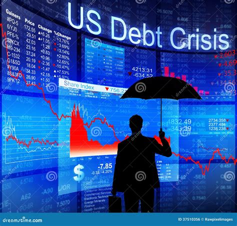 Businessman Facing US Debt Crisis Stock Photo - Image of marketing