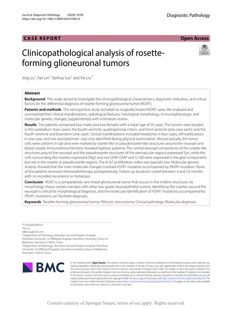 Pdf Clinicopathological Analysis Of Rosette Forming Glioneuronal Tumors