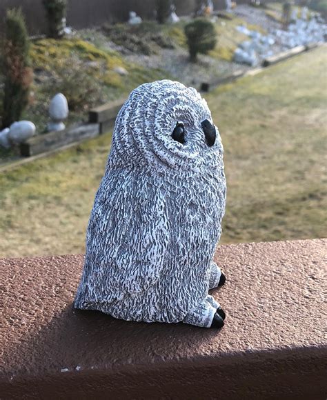 Cement Owl Statue Concrete Owl Owl Garden Decor Owl T Etsy