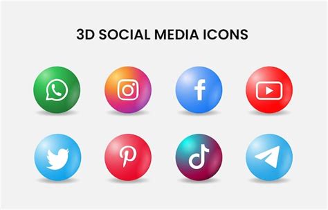 Premium Vector Social Media Modern D Icons Set