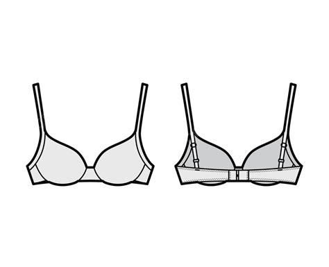 Technical Fashion Illustration Of Lingerie Adjustably Strapped Contour