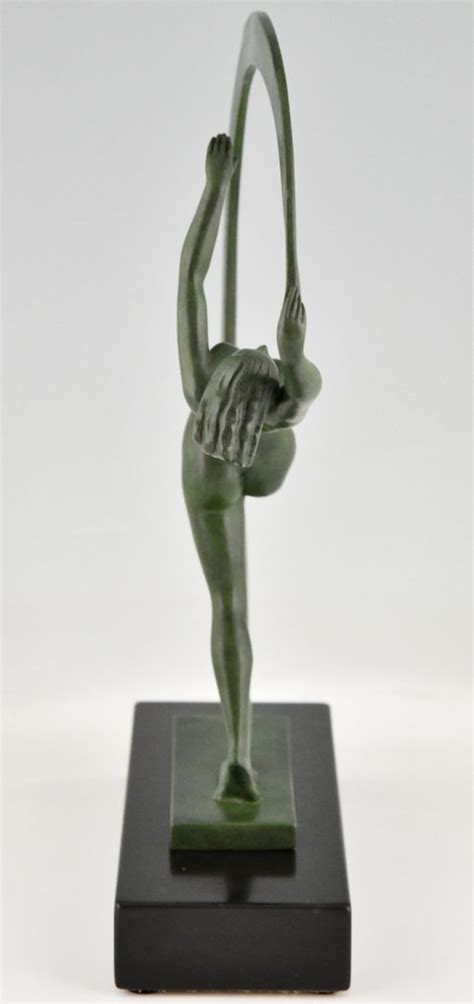 Art Deco Sculpture Nude Scarf Dancer Bacchanale Deconamic