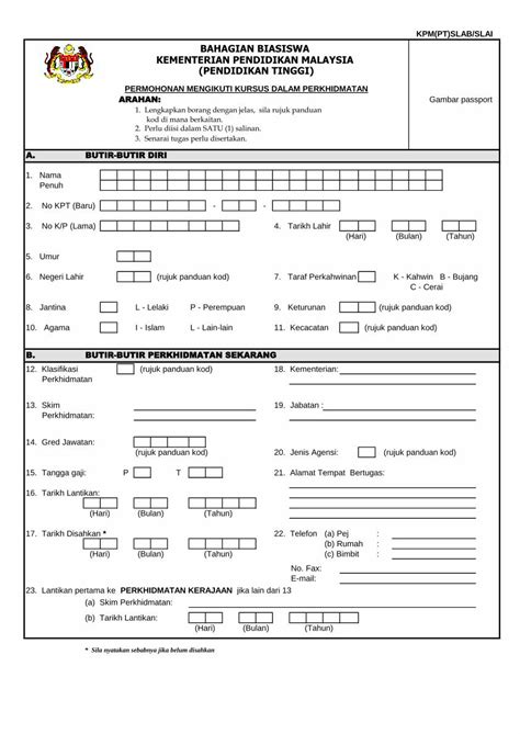 Pdf Borang Senarai Semak Permohonan Cuti Belajar Surat Pengesahan