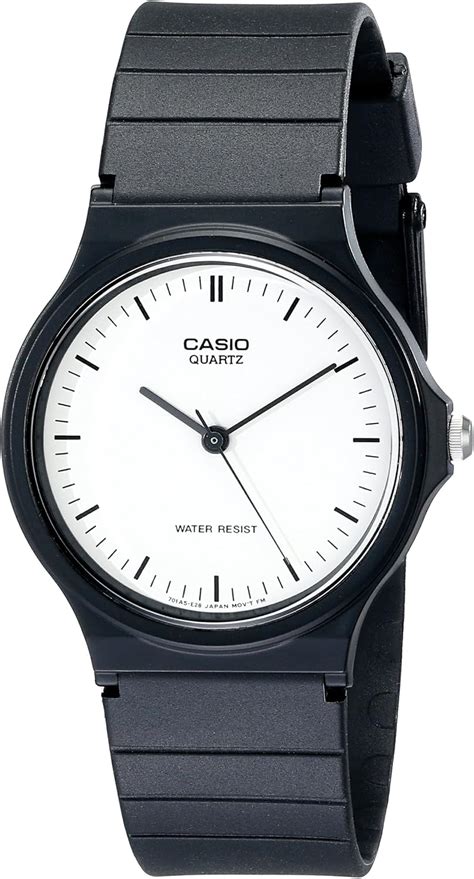 Casio Men S Classic Analog Mq E Black Resin Quartz Watch With White