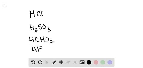 SOLVED:Write the formula for the conjugate base of each acid. a. HCl b ...