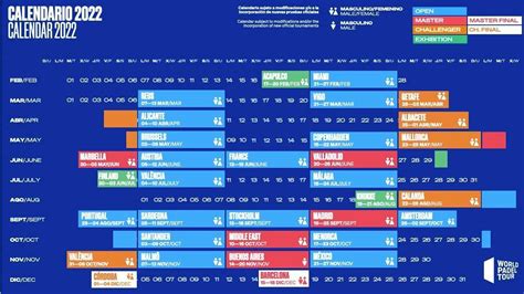 World Padel Tour 2022 Calendar Updated