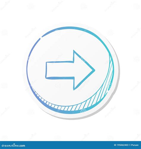 Flecha De Icono De Estilo De Pegatinas Ilustración del Vector