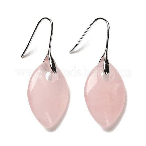 wholesale natural rose quartz horse eye dangle earrings pandahallcom