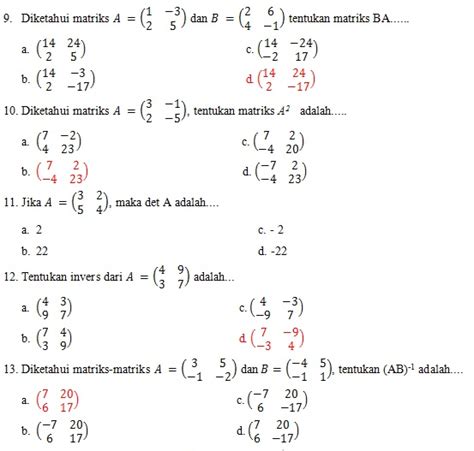 Contoh Latihan Soal Soal Un Matematika Tentang Matriks Hot Sex Picture