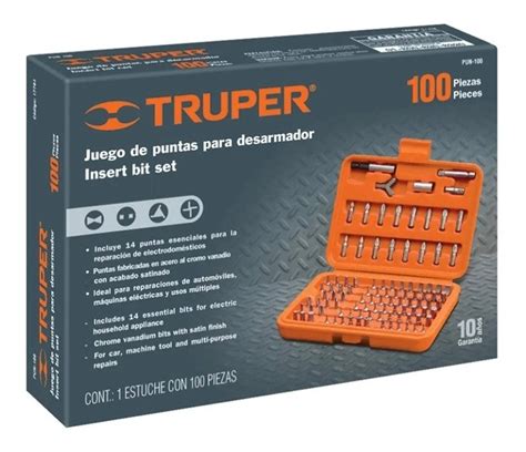 Juego Set Destornillador Puntas Pzas Con Estuche Truper